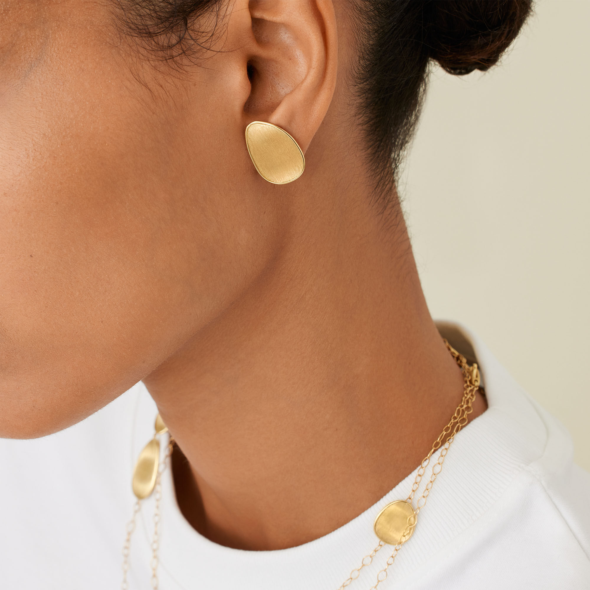 Marco Bicego Lunaria Collection Yellow Gold Stud Earrings